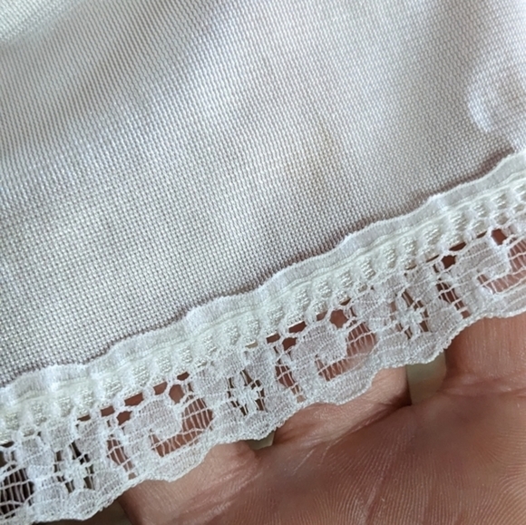 Vintage Fortune Medium White Double Side Slit Skirt Slip w/ Lace Trim - Picture 2 of 7